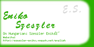 eniko szeszler business card